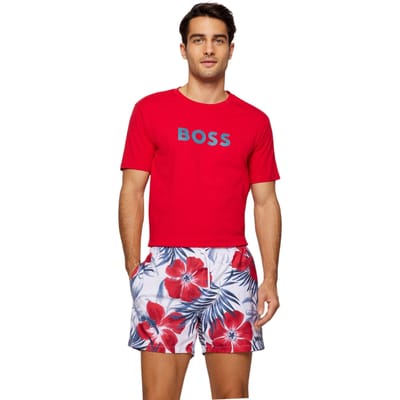 Boss Heren Hbw Logo T-Shirt (Helder rood)