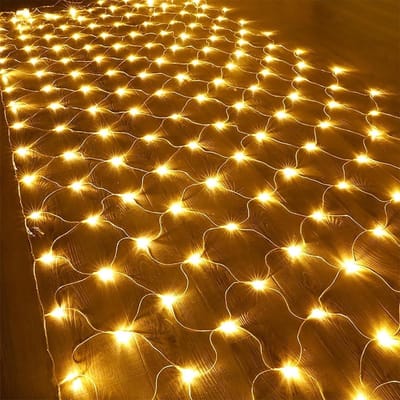 Lichtsnoer Net - Netverlichting Kerstverlichting - Feestelijke Decoratie - 8 Lichteffecten Geheugenfunctie - 6m x 4m - Warm Wit