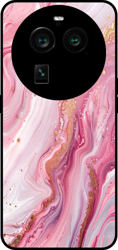 Smartphonica Telefoonhoesje Geschikt voor Oppo Find X6 Pro met marmer opdruk - TPU backcover case marble design - Roze geschikt voor Oppo Find X6 Pro