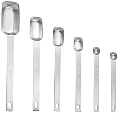 Dailygoods- Maatlepels Set - 6-delige Maatlepels RVS - Gegradueerd Handvat - Theelepels - Voor Koken/Bakken - Makkelijk Schoon te Maken - Maatlepelsset