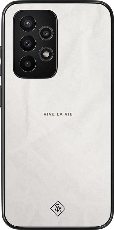 Casimoda® hoesje - Geschikt voor Samsung Galaxy A53 - Vive La Vie - Zwart TPU Backcover - Tekst - Grijs