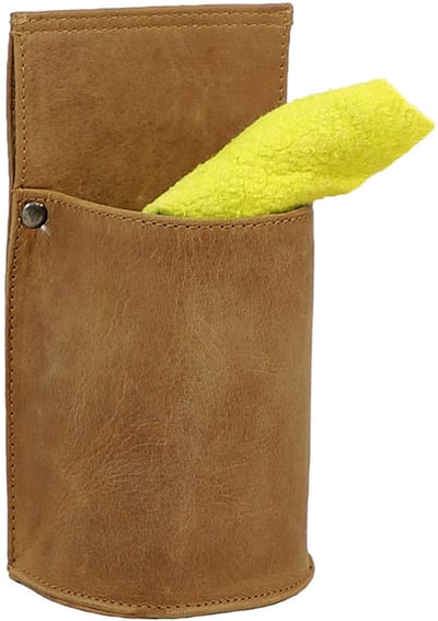 Houtkamp Leren Horeca Poetsdoekholster - Riem Holster voor Poetsdoek - Vintage Hunter Leer - Cognac Bruin