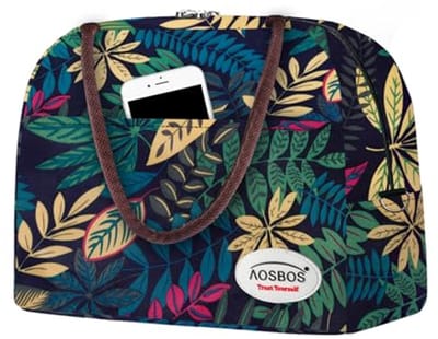 Geïsoleerde Lunchtas voor Vrouwen - Moderner Tote Met Thermische Maaltijd Organizer in Tropische Stijl