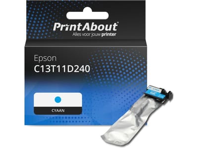 PrintAbout huismerk Inktcartridge C13T11D240 Cyaan Hoge capaciteit Geschikt voor Epson