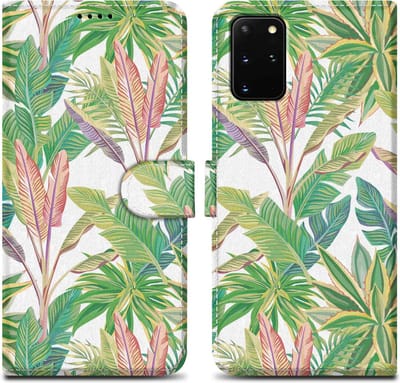 Cadorabo Hoesje geschikt voor Samsung Galaxy S20 PLUS - Design Groen Regenwoud No. 8 - Beschermhoes Case Cover met magnetische sluiting, standaardfunctie en kaartvakje