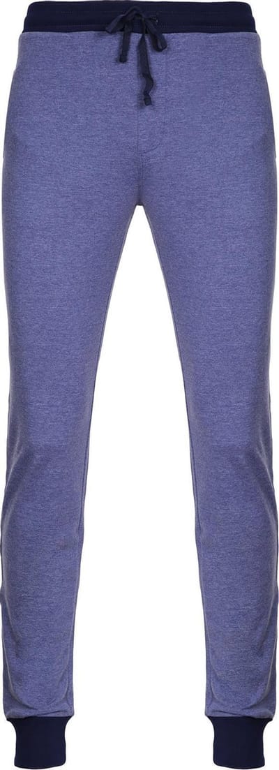 La-V pyjamabroek van sweatsof voor heren blauwe jean S