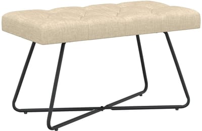 vidaXL - Bank - met - knopen - tufting - Crèmekleurig - 80 - x - 40 - x - 46 - cm - Stof