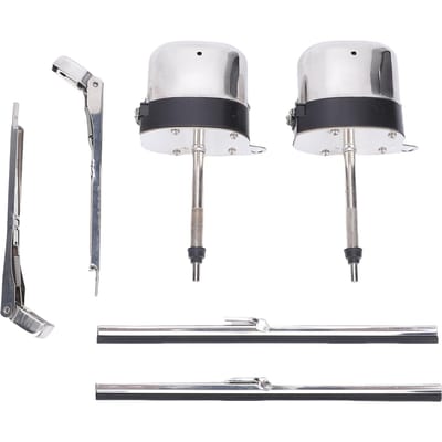 Moteur d'essuie-glace S6558 Moteur d'essuie-glace avant en acier inoxydable pour voitures classiques vintage, bateaux, VTT white