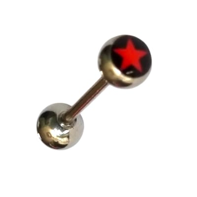 Aramat Jewels | Tongpiercings | Zilveren Ster Tongpiercing | | | |6mm | Staal | Volwassenen | Verkleurd niet