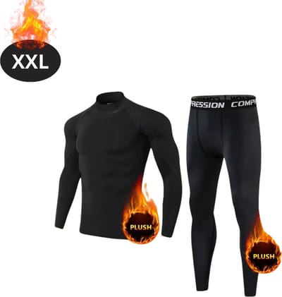 Bovista Thermokleding Heren - Thermobroek - Thermoset - Thermolegging - Winter - Thermoshirt - Zwart - XXL