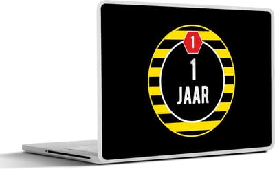 Laptop sticker - 10.1 inch - Jubileum - 1 Jaar - Verjaardag - 25x18cm - Laptopstickers - Laptop skin - Cover