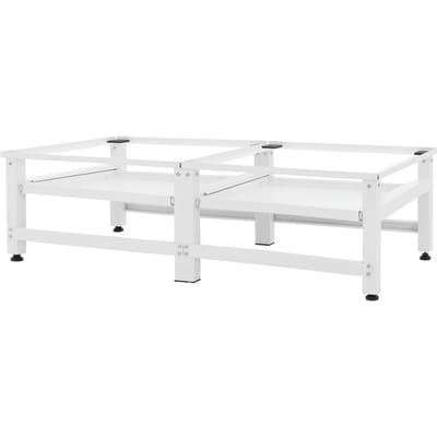 Wasmachine verhoger, Wasmachine Onderstel dubbel 61x53.5x37 cm met uitschuifplank in wit ML design