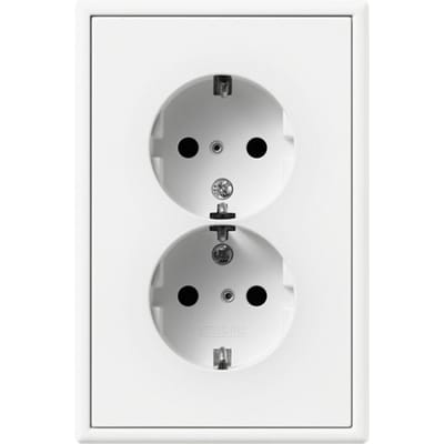 Jung LS990 Dubbele Stopcontactuitgang Matt Wit Met Veiligheidscontact (Europese Stekkerdoos) - LS5015KIWWM