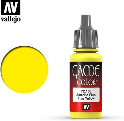 Vallejo Hobbyverf Acrylverf - 72103 Game Color - Fluorescent Yellow - Acryl - Verf flesje - 18 ml