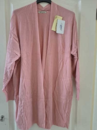 Halflang warm dames vest Dysa-effen licht roze-Maat M/L