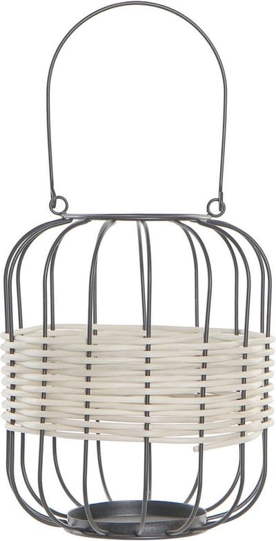 Lykta DKD Home Decor Natuurlijk Zwart Ijzer Rotan (20 x 20 x 23 cm)