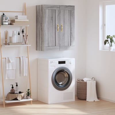 vidaXL - Wandkast - 69,5x34x90 - cm - bewerkt - hout - grijs - sonoma - eikenkleurig