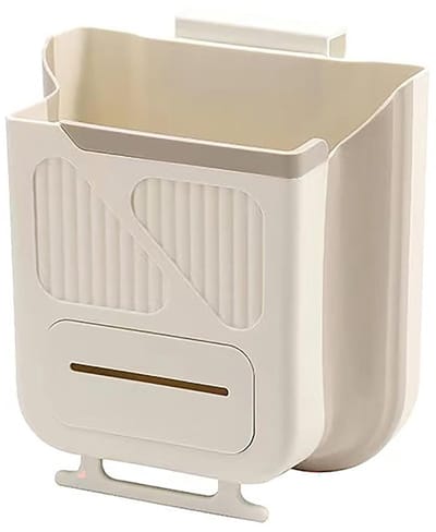 Afvalbak - Opvouwbare Afvalbak - Keuken Afvalbak - Afvalbak Keukenkast - Ruimtebesparende Prullenbak voor Keuken, Badkamer en Camping - 20 x 12 x 25 cm - Wit