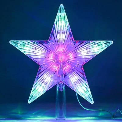 Dailygoods- Kerstboomster Glinsterend - Kerstboomtopper - Boomkroonlamp - Verlichte Sterren - Kerstdecoratie LED - Eenvoudige Installatie