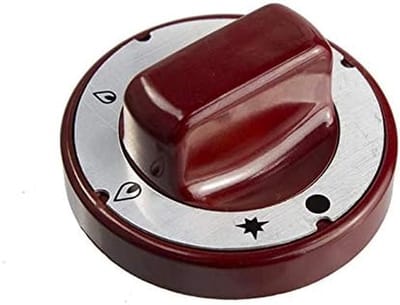 Oven Knop - Regelknop Gas - Oven Bediening - Met Legend Sticker - 70mm Rond - Rood