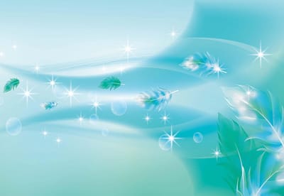 Fotobehang Blue Green Abstract Feathers | XL - 208cm x 146cm | 130g/m2 Vlies