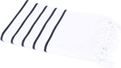 Hammamdoek Bretonse streep met badstof Blanc (90 x 180 cm)