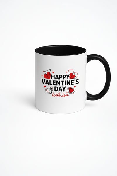 Valentijnsdag Mok - "Happy Valentine's Day With Love" - Uniek Liefdes Harten Cadeau