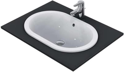 Wastafel Ovaal - Aanrecht wasbak - Badkamer Inrichten - Geen Kraangat - 62 cm - Wit