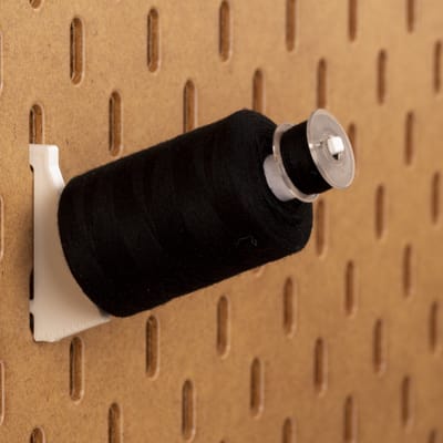 6-pack Spoelhouder 1000m - Long - Wit - Printboard - Past op Ikea Skadis pegboards