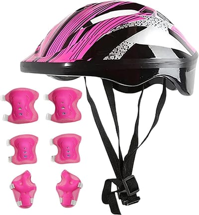 7 stuks Kids Beschermende Uitrusting Set | Sportbescherming Voor Kinderen - Lichtgewicht Helm, Elleboog- En Kniebeschermers Voor 3-10 Jaar Skateboard Fietsen Ski Snowboard