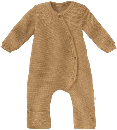 Disana wollen overall caramel – 100% biologische merinowol – Baby & Peuter – warm, ademend & duurzaam - maat 50/56