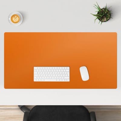 Wallfluent - Koraalrood Bureau Onderlegger - 100x50 cm - Oranje Bureau Pad - Levendige en warme kleuren Bureau Onderlegger Groot - Onderlegger Bureau - Slaapkamer Decoraties - Onderlegger Bureau