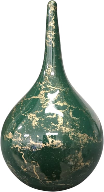 Mini Urn - Druppel - Glas - Groen, Goud - 200ml