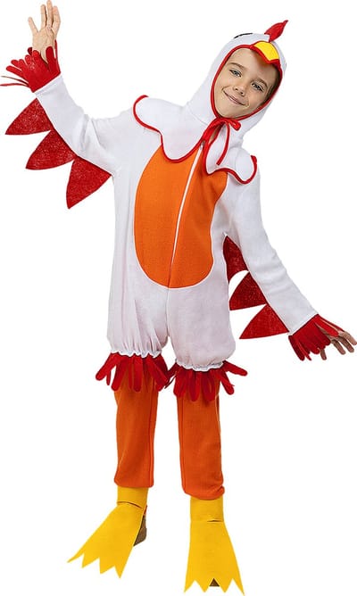 FUNIDELIA Kip kostuum - Kippenpak voor kinderen - Maat: 97 - 104 cm