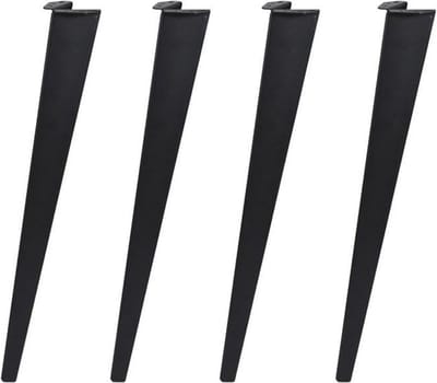 FLE - Massief stalen meubelpoot zwart taps 8 bij 5 cm en hoogte 72 cm - 4 stuks
