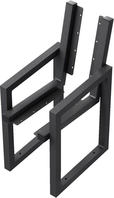 Bankpoten Set - Bankframe Poten - Tuinbank Bouwen - Gepoedercoat Staal - 41x45x90cm - Zwart