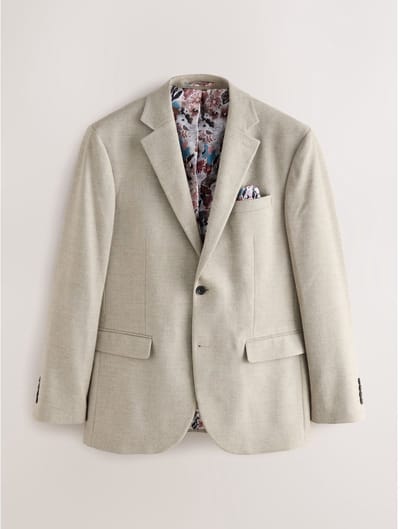Next - Heren - Slim Fit - Modieuze blazer met textuur - Naturel