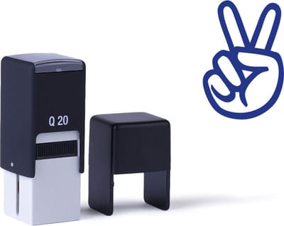Peace-stempel | Vrede | 16x10mm | Blauw