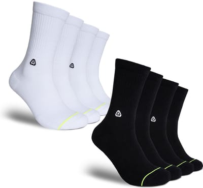 FLINCK Pro Sportsokken Essentials (4-Pack) Zwart en Wit - Maat 36-38 - Superieure Kwaliteit - Unisex - Naadloos Ontwerp voor Crossfit, Hardlopen, Fitness, Fietsen en meer