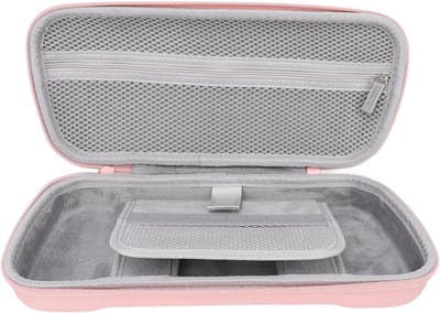 Draagbare PU Hard Case voor Gaming Consoles en Accessoires, Geschikt voor Rog Ally en Claw A1M, Met Dubbele Ritsen (Roze)