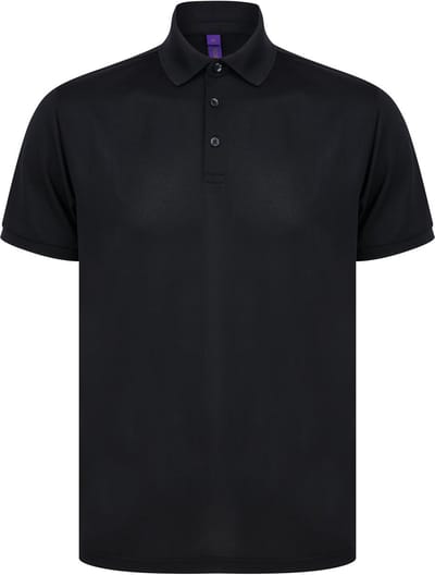Henbury Herenpolo in gerecycleerd polyester H465 - Black - L