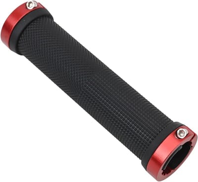 Fietsstuur handvatten - MTB grips - Off-road fietsen - Vergrendelbaar antislip ontwerp - 13 cm lengte - Zwart rood geel