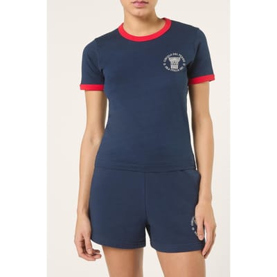 FILA Marlia Regular Graphic Ringer T-shirt Black Iris Taglia: XS | Maglie Sportivi Outlet | Donna | Nero