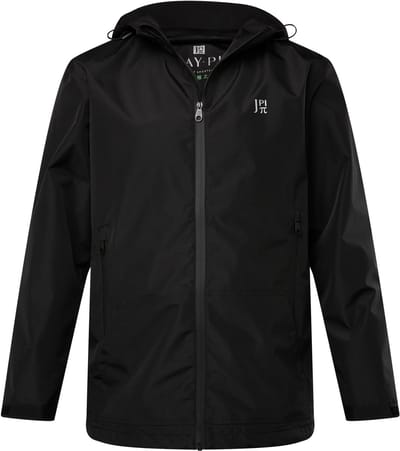 JAY-PI - Heren - Regenjas volledig functioneel outdoor 3 functies capuchon - Zwart - Maat 4XL