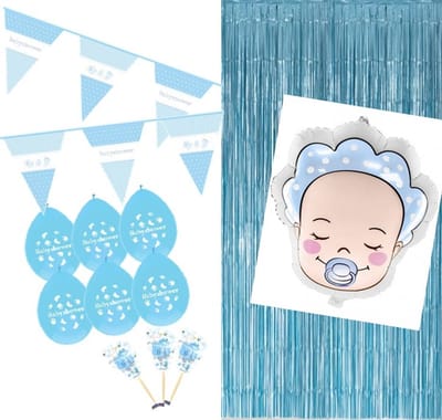 Feestpakket versiering -babyshower - JONGEN - 5 delig.