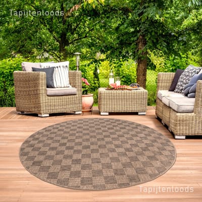 Muratap Sahara rond buitenkleed jute-look weerbestendig vloerkleed beige- 160 cm rond