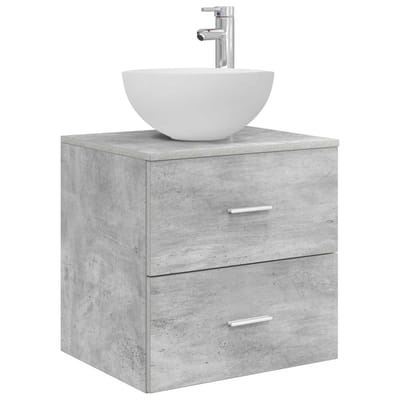 vidaXL - Wandgemonteerde - Waskom - Vanity - Betongrijs - 49,5 - x - 35 - x - 63 - cm