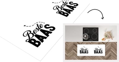 Keukenloper - Loper keuken - Baas - Beste baas - Spreuken - Zwart - Wit - 120x50 cm - Keukenloper vinyl