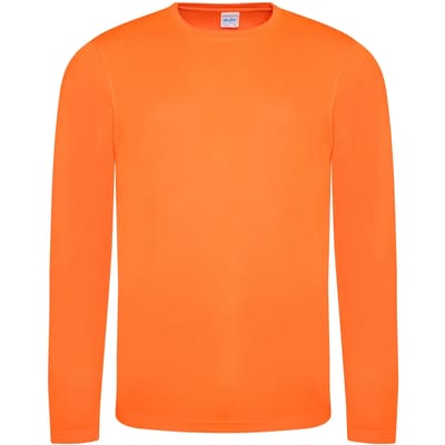 Just Cool Long Sleeve Cool T JC002 - ELECTRIC ORANGE - M