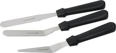 KitchenCraft Paletmessen - Set Van 3 Stuks 28 x 18 x 18 cm Roestvrij Staal - Zwart En Zilver